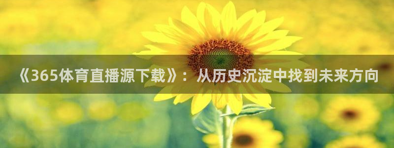 乐球直播ios正版下载入口：《365体育直播源下载》：从历史沉淀中找到未来方向
